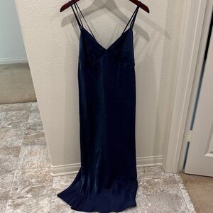 Elegant Navy Blue Slip Dress